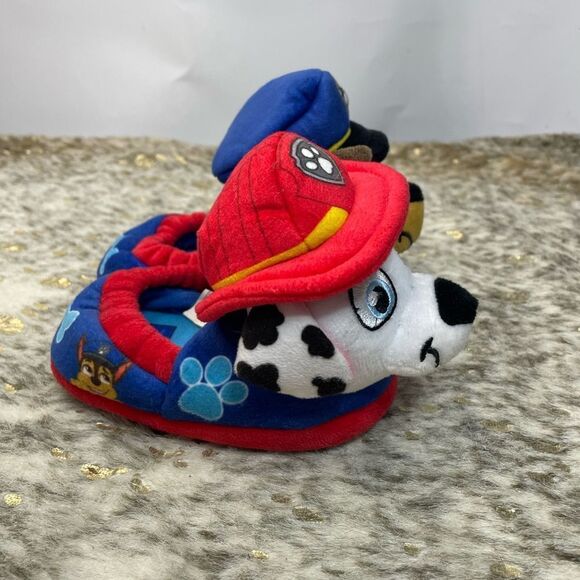 5 for $25🔥Paw Patrol Chase & Marshal Red & Blue Slippers Toddler Size 5-6 - Picture 4 of 7